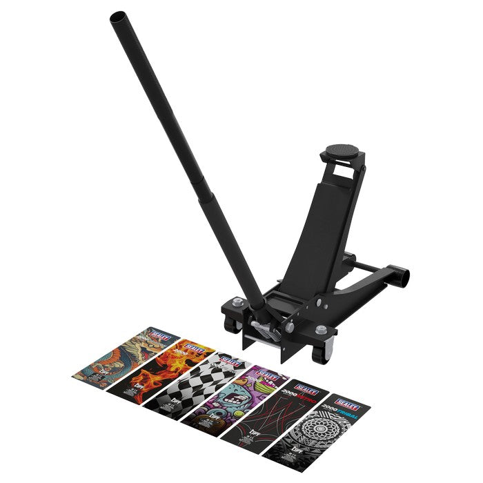 Sealey Low Profile Custom Design Trolley Jack with Rocket Lift 2 Tonne - Black