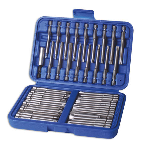 50pc Power Tool Bit Set With Longer 75mm Bits For Greater Access
