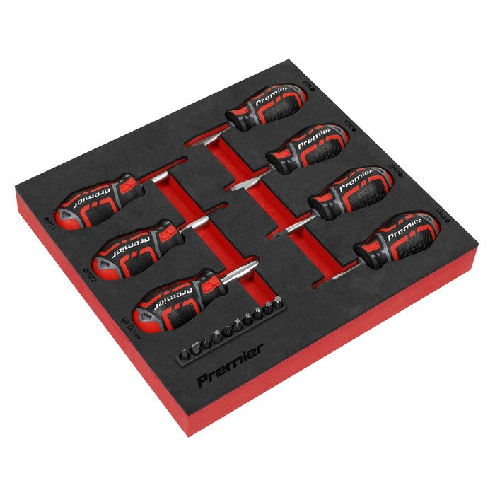 Sealey Premier GripMAX® Stubby Screwdriver Set 17pc