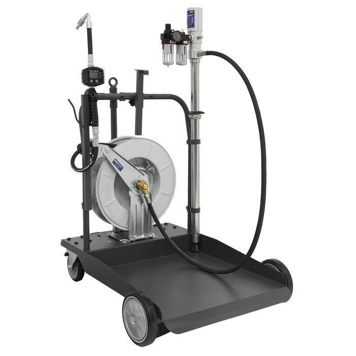 Sealey Air Operated Oil Dispensing System with 10m Retractable Hose Reel