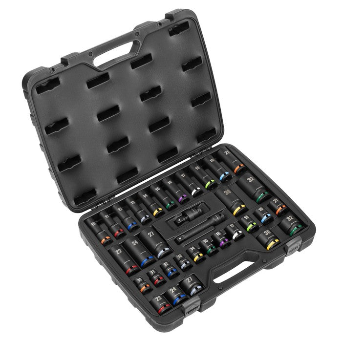 Impact Socket Set 1/2"Sq Drive 34pc