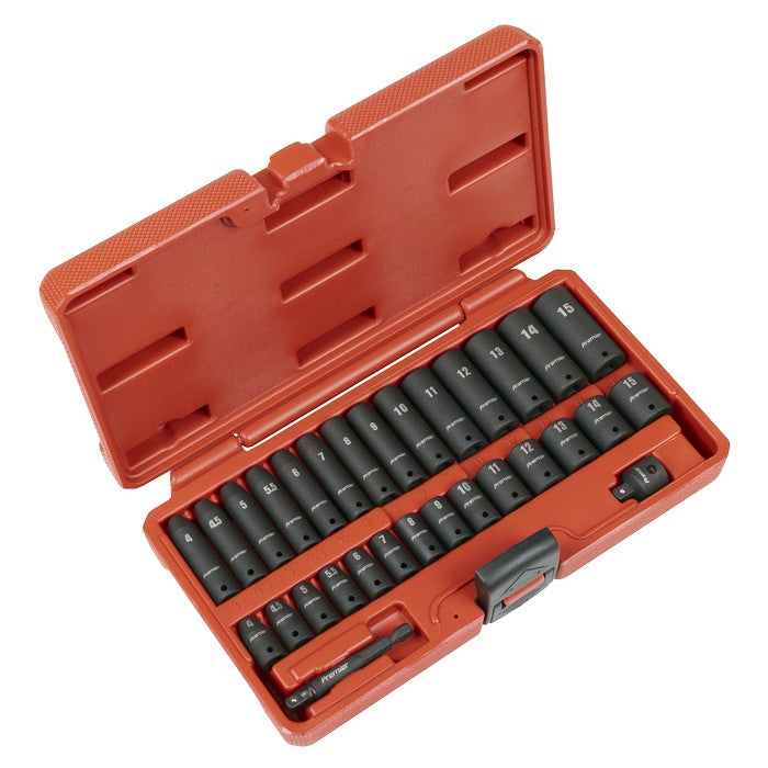 Impact Socket Set 1/4"Sq Drive 30pc
