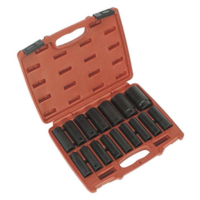 Impact Socket Set 16pc 1/2"Sq Drive Deep Metric