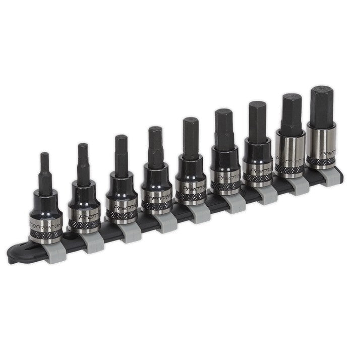 Premier Black Hex Key Socket Bit Set 3/8"Sq Drive 9pc