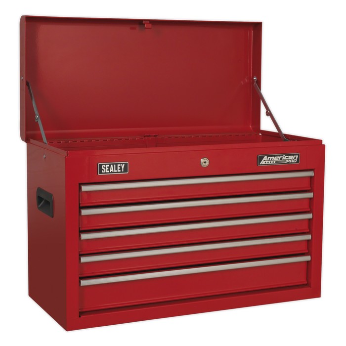 Topchest 5 Drawer with Ball-Bearing Slides - Red