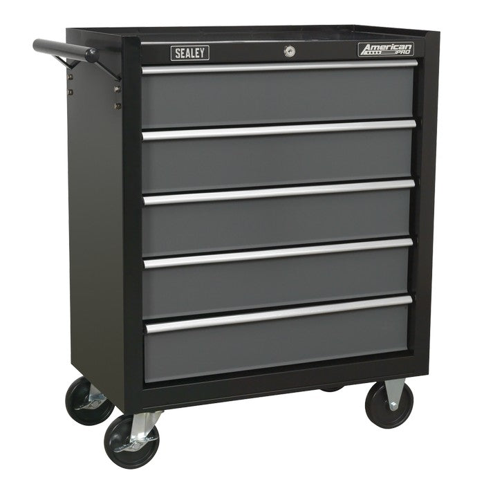 American PRO® Rollcab 5 Drawer - Black/Grey