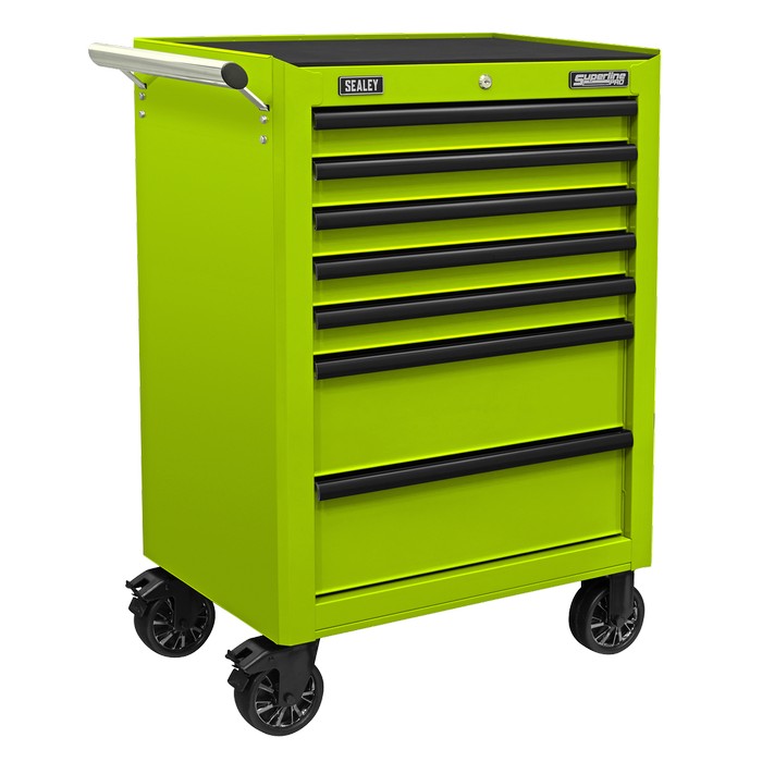 Superline PRO® Rollcab 7 Drawer - Green/Black