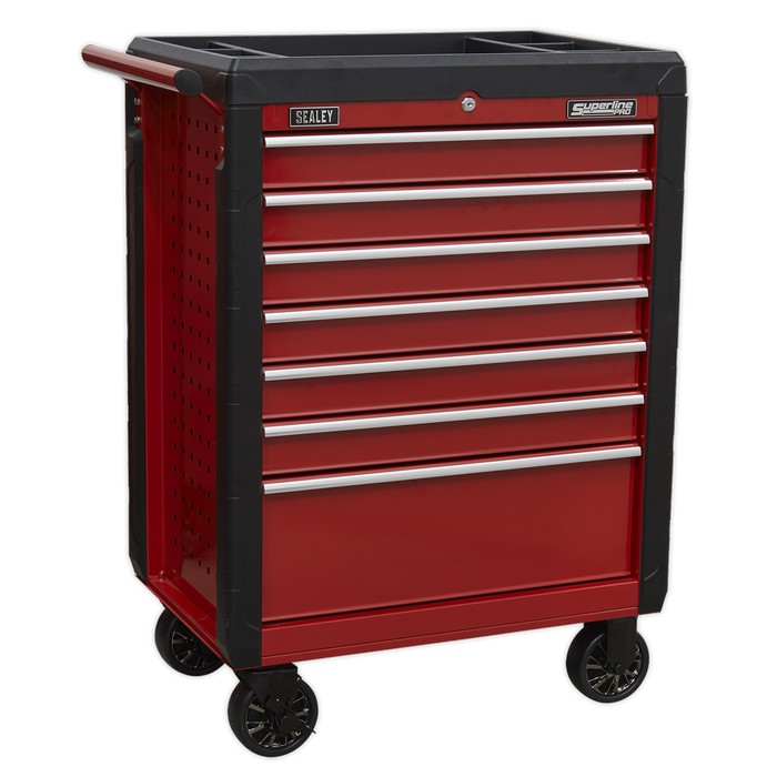 Superline PRO® Rollcab 7 Drawer - Red