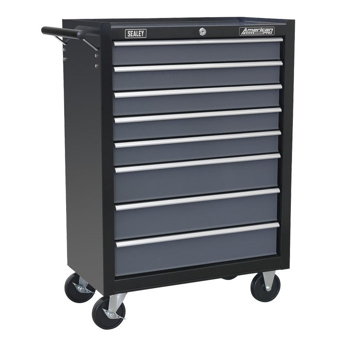 American PRO® Rollcab 8 Drawer - Black/Grey