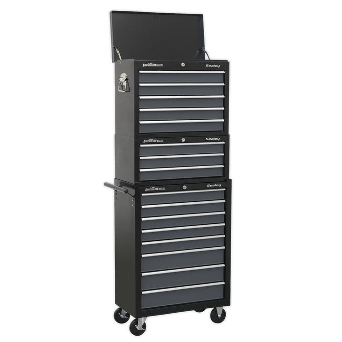American PRO® Tool Chest Combination 16 Drawer - Black/Grey