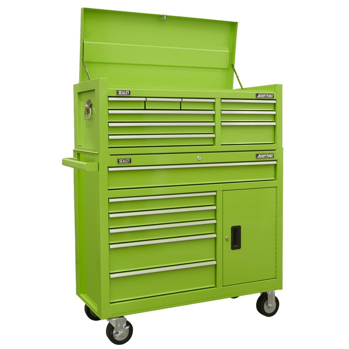American PRO® Topchest & Rollcab Combination 15 Drawer - Green