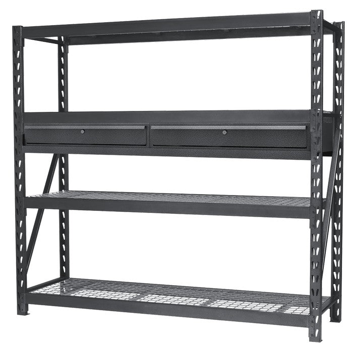 Sealey Heavy-Duty Racking Unit With 4 Mesh Shelves - Double Drawer