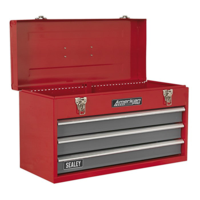 American PRO® Tool Chest 3 Drawer - Red/Grey
