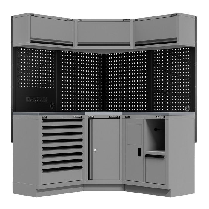 Corner Storage System with Stainless Steel Worktop 1.55m