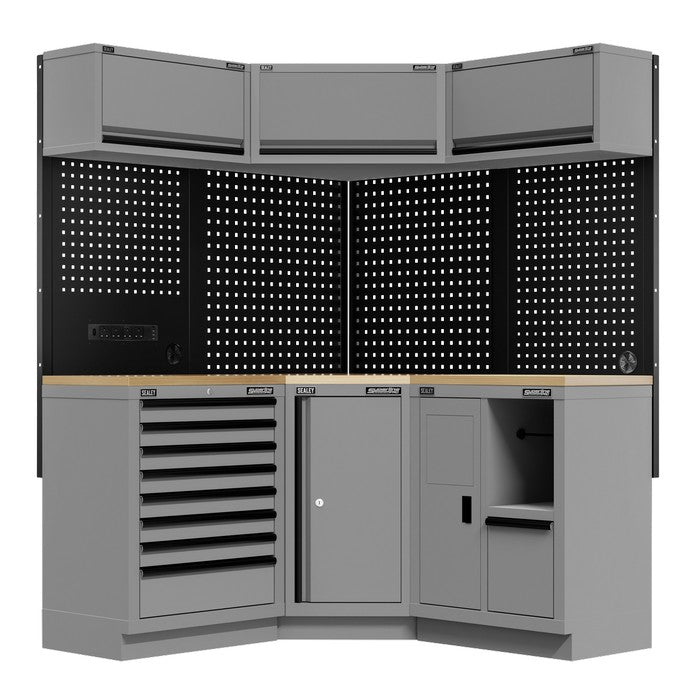 Corner Storage System with Wood Worktop 1.54m