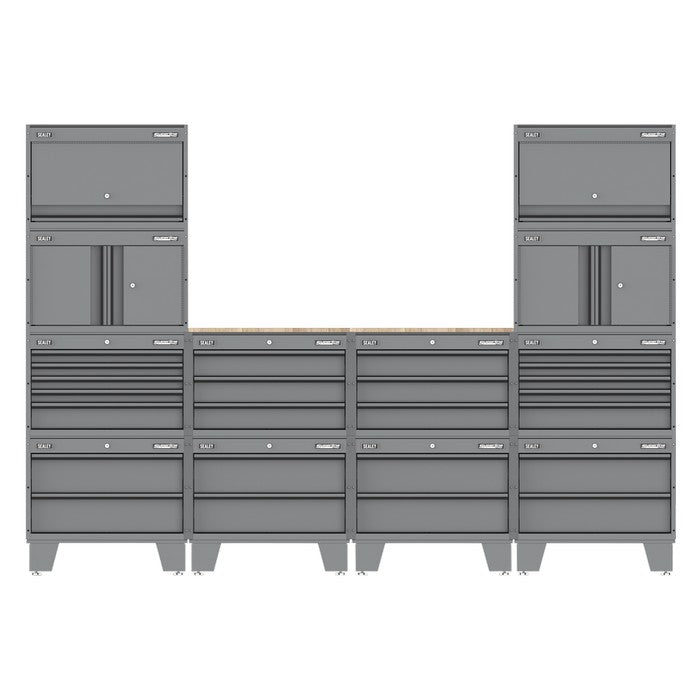Superline PRO® Storage System with Rubber Wood Worktop 2.7m