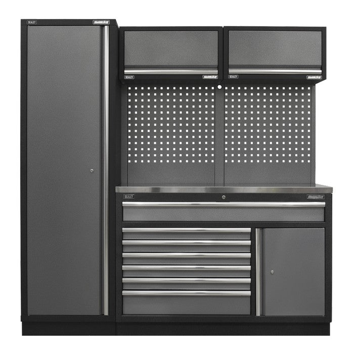 Superline PRO® Storage System with Stainless Steel Worktop 1.96m