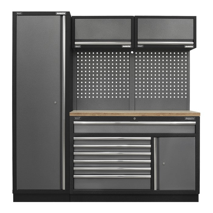 Superline PRO® Storage System with Pressed Wood Worktop 1.96m