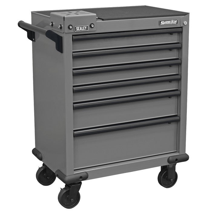 Rollcab 6 Drawer with Vice Base - Grey/Black