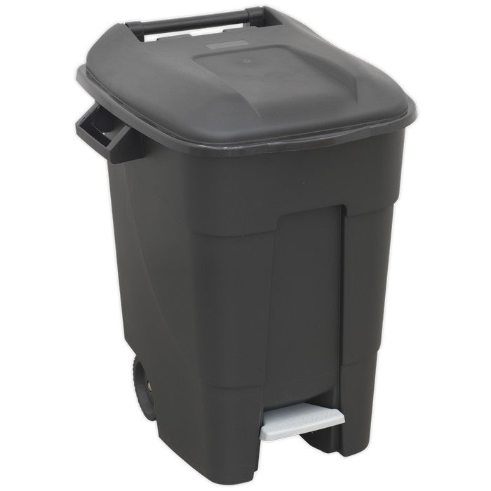 Refuse/Wheelie Bin with Foot Pedal 100L - Black