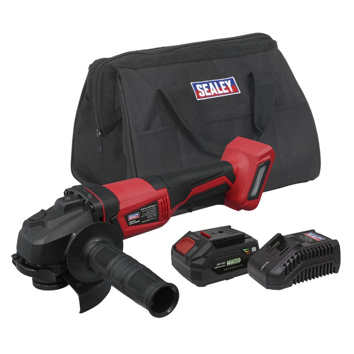 Sealey SV20 Series 115mm Cordless Angle Grinder Kit 20V 4Ah