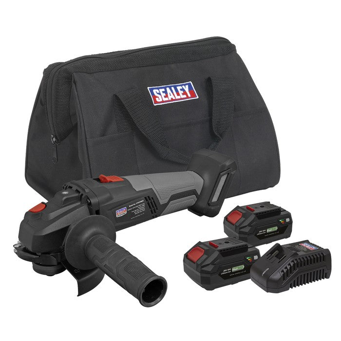 Sealey Brushless Angle Grinder Kit 20V Sv20 Series - 2 Batteries
