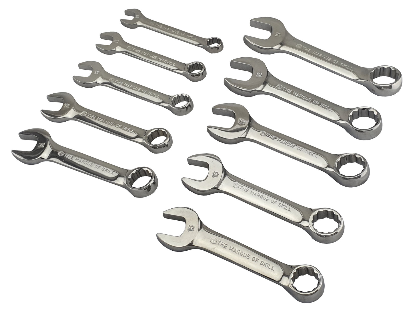 Britool Hallmark Ratchet Spanner Set 8-19mm + Stubby Spanner Set
