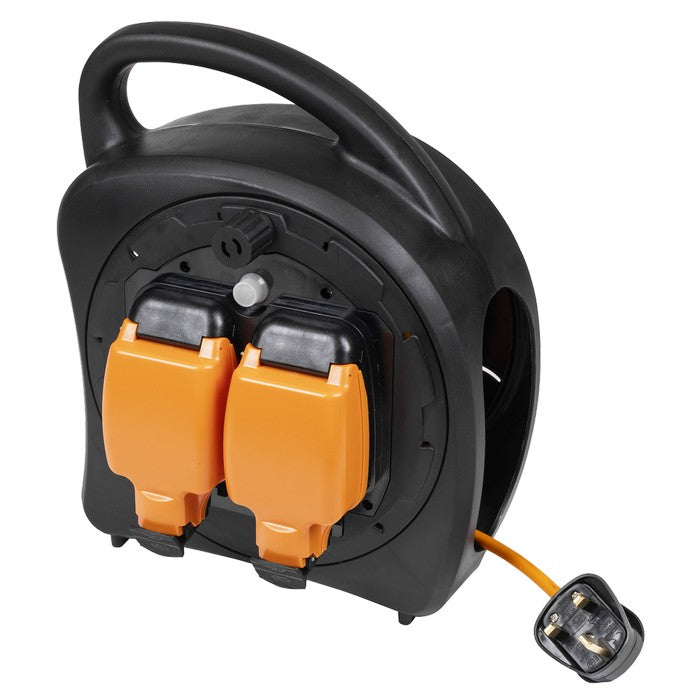 Sealey 15m Weatherproof Extension Reel with Thermal Trip 2 x 230V