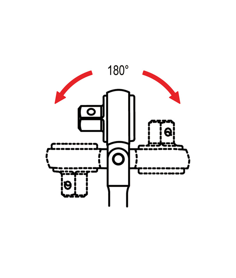 Genius Tools 1/2" Drive 72 Teeth Flex Head Ratchet, 430mm - GEN484464P