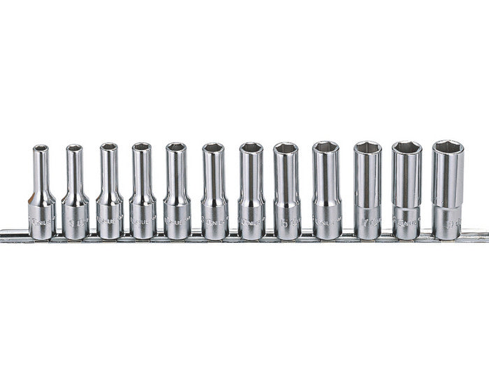 1/2" Deep Socket Set (6 Point) 8-19mm From Genius Tools