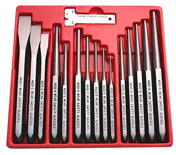 16 Piece Punch & Chisel Set Britool Hallmark HMPC16