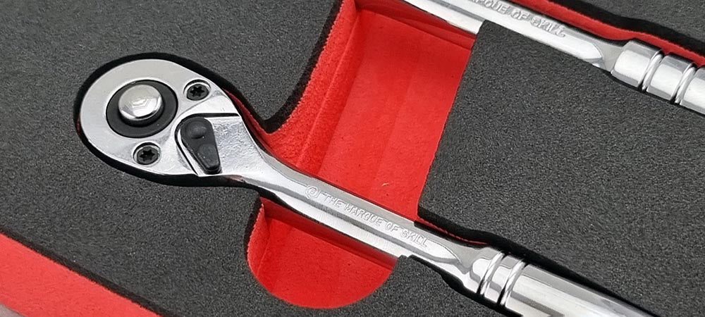 Britool Hallmark 3 Piece Hand Ratchet Set In Tool Control Foam