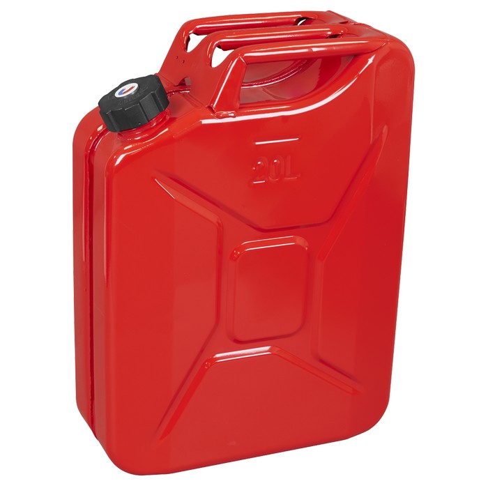 Screw Cap Metal Jerry Can 20L - Red