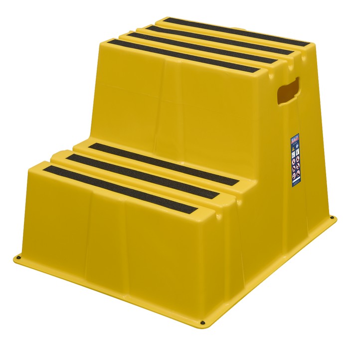 Sealey 2-Step Safety Steps Heavy-Duty, Anti-Slip Treads - Yellow