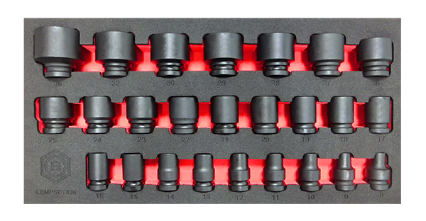 25pc 1/2" Drive Impact Socket Set (12 Point) Sizes 8-36mm From Britool Hallmark