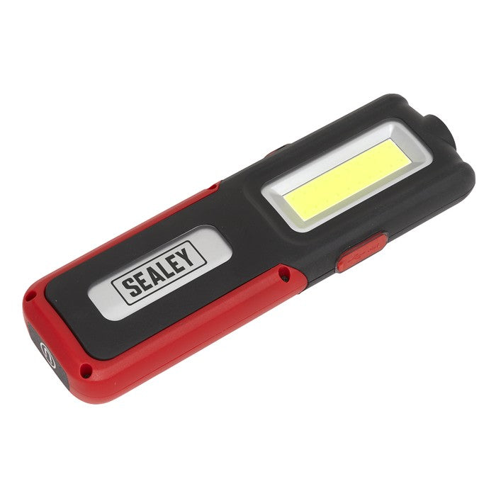 R/Charge Inspection Light 5W COB & 3W LED & Power Bank - Red