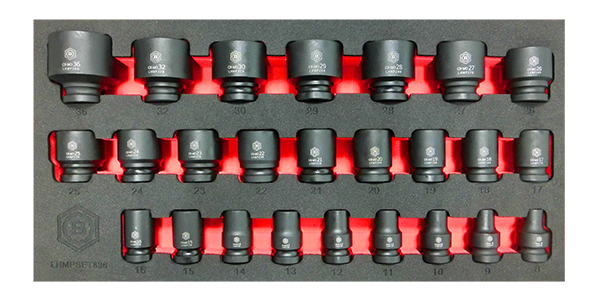 Britool Hallmark 25pc 1/2" Drive Impact Socket Set Sizes 8-36mm