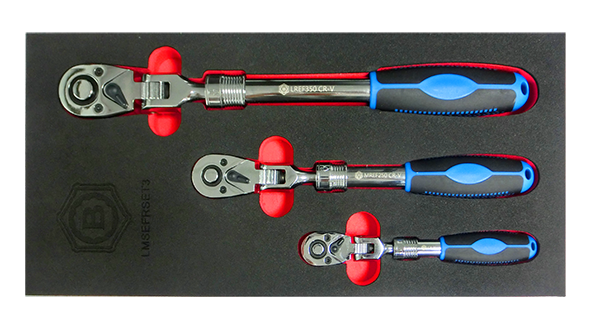 3pc Extending Ratchet Set With Flex-Head From Britool Hallmark