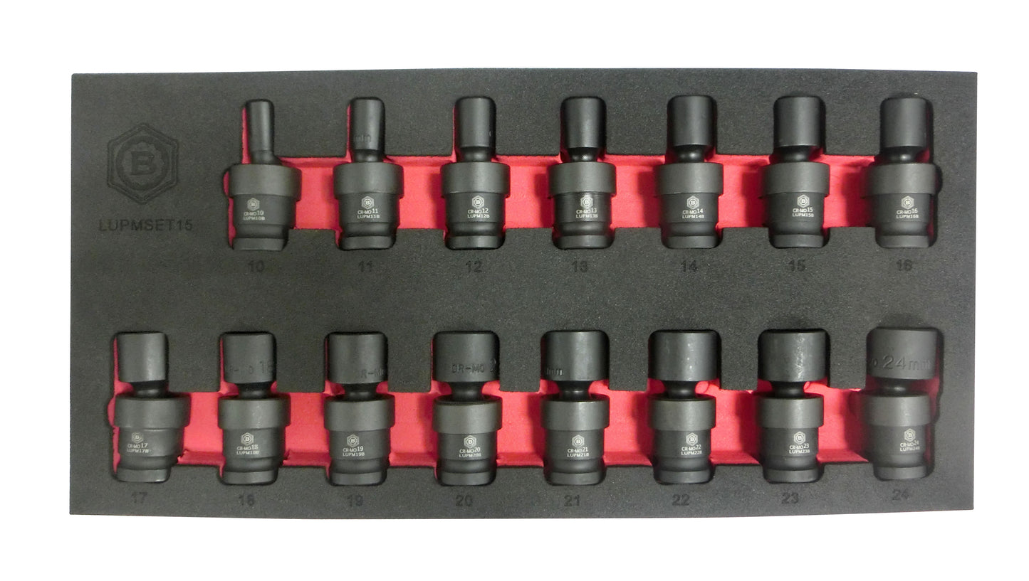 **Sale** Britool Hallmark 1/2" Drive Flexi / UJ Impact Socket Set 10-24mm