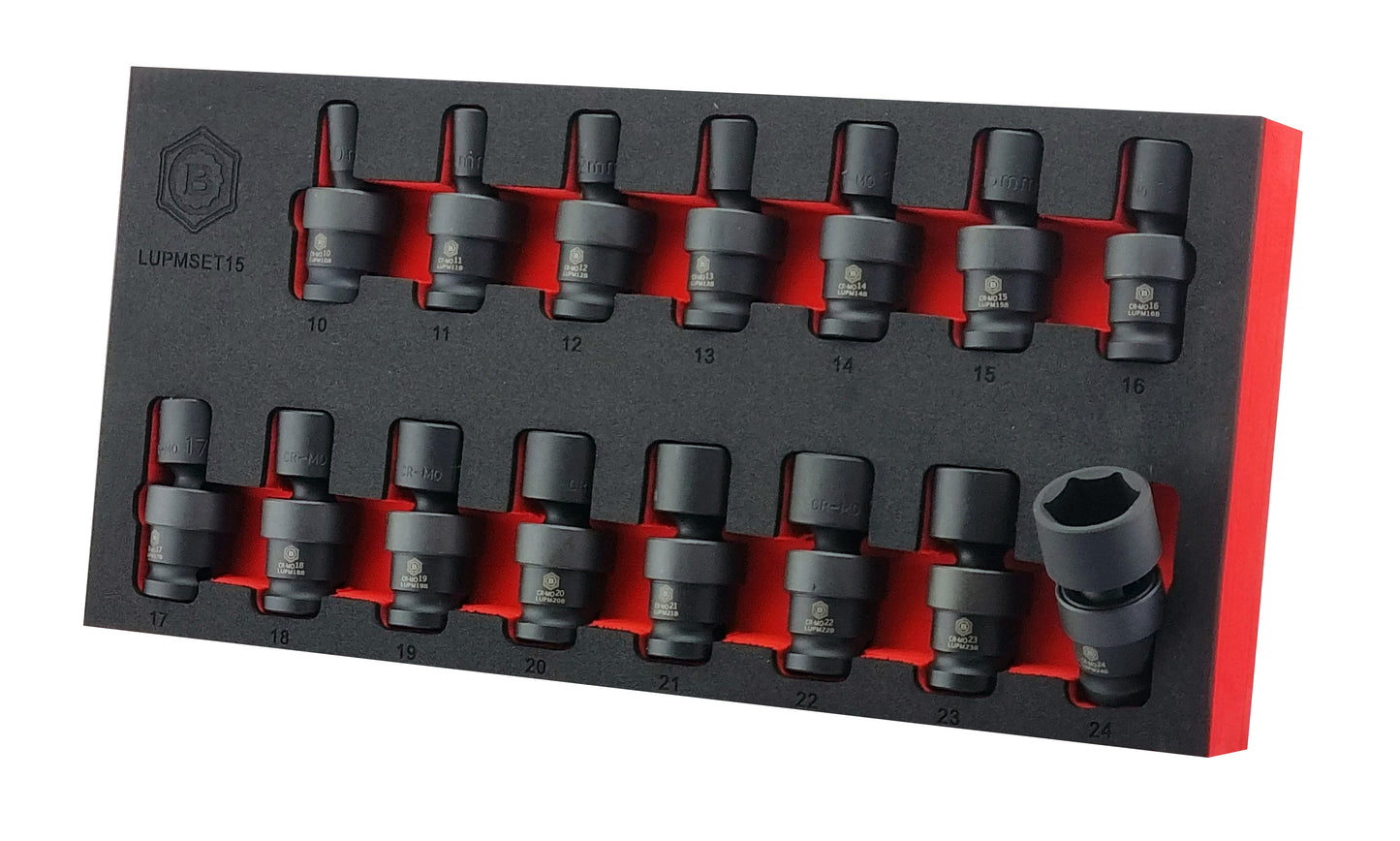 **Sale** Britool Hallmark 1/2" Drive Flexi / UJ Impact Socket Set 10-24mm