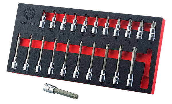 3/8" Short & Long Torx / Star Bit Socket Set + E-Torx Socket Set Britool Hallmark