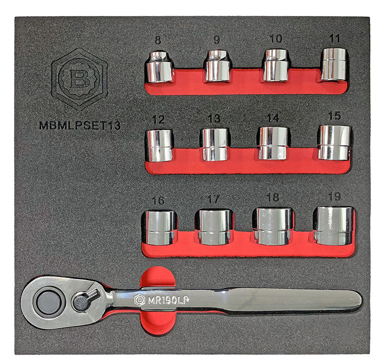 Low Profile / Restricted Access Socket And Ratchet Set From Britool Hallmark