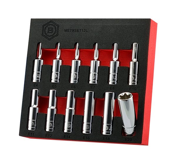 12pc 3/8" Deep & Standard Depth E-Torx / Star Socket Sets E4-E24 Britool Hallmark
