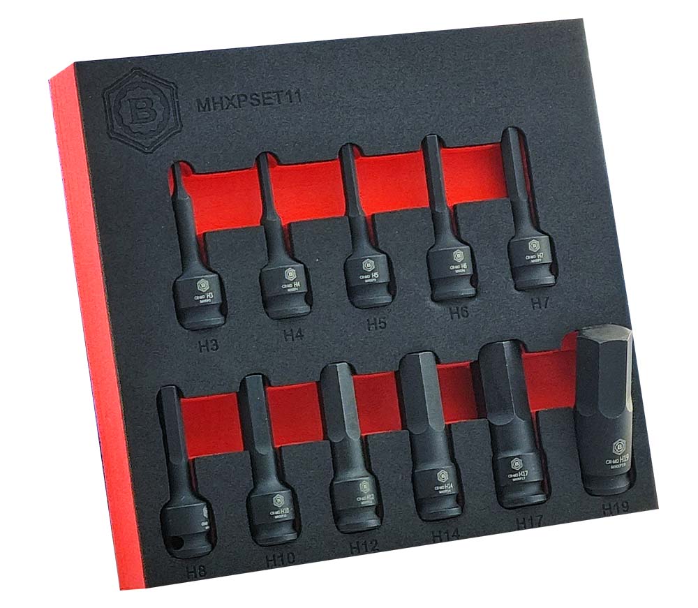 Britool Hallmark Standard & Deep Impact Socket Set 6-Point + Impact Hex Key Set