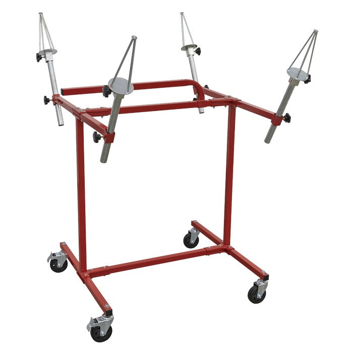 Heavy-Duty Alloy Wheel Painting/Repair Stand 4 Wheel Cpty
