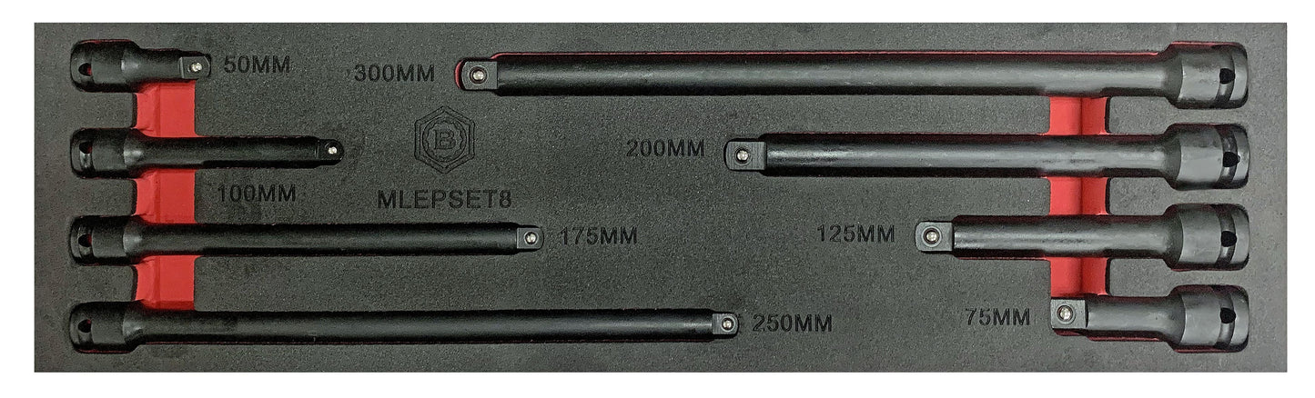 8pc 3/8" & 1/2" Black Impact Extension Bar Set From Britool Hallmark
