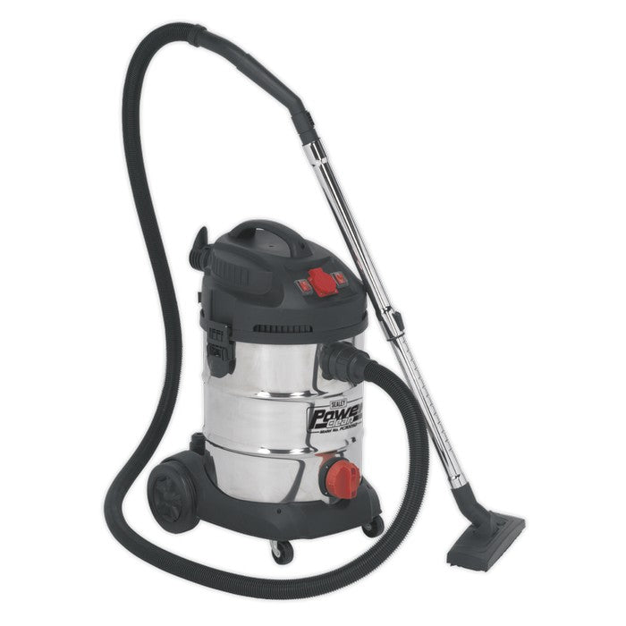 Industrial Vacuum Cleaner Stainless Steel Drum Auto Start 30L 1400W/230V