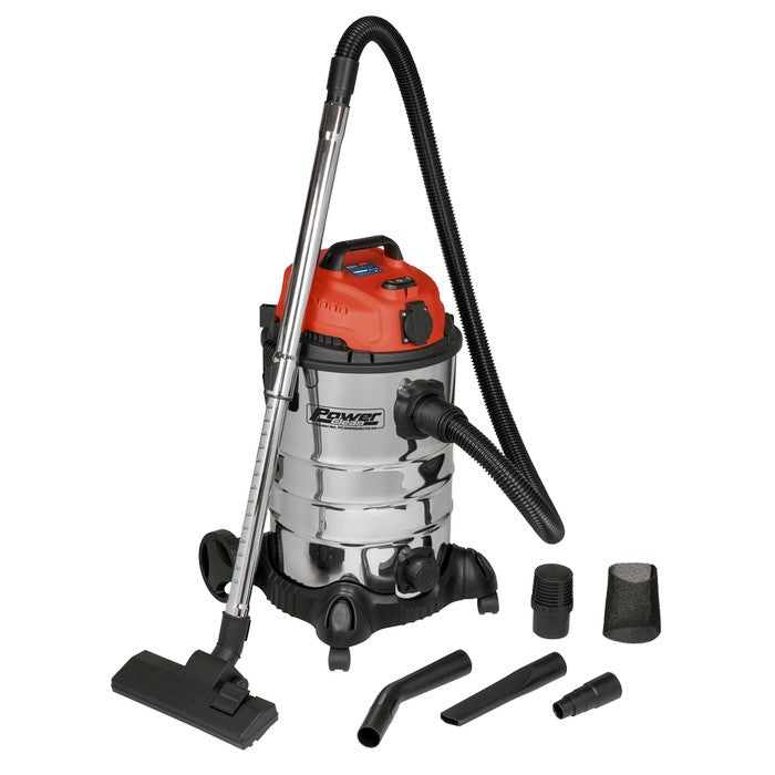 Vacuum Cleaner Ind 30L 1400W/230V Stainless Drum Auto Start