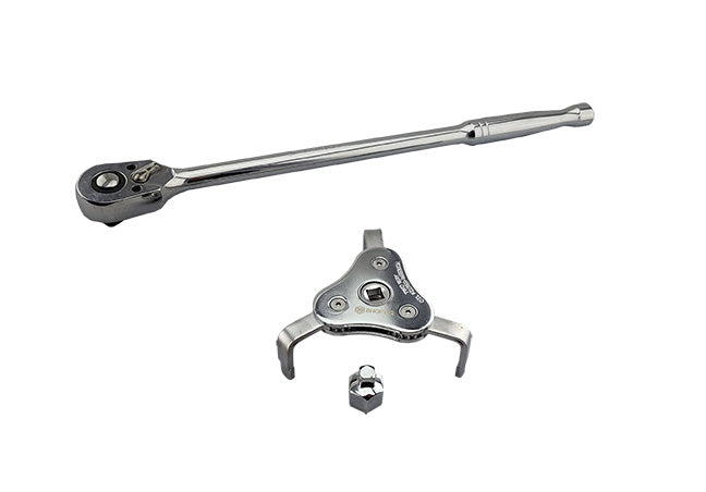 Britool 3/8" Reversible Ratchet 380mml + Free Adjustable Oil Filter Claw