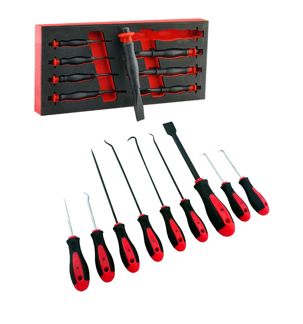 8 Piece Heavy Duty Punch & Chisel Set + Pick & Scraper Set